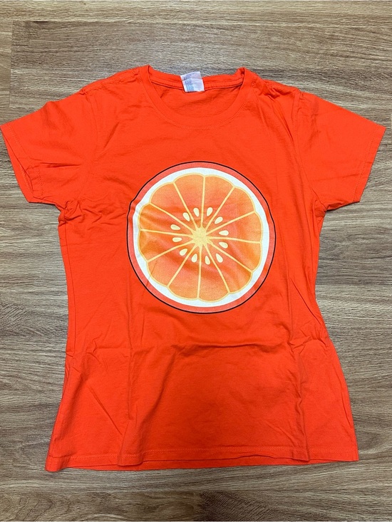 Port and Company Tops - Port and Company - Women’s Orange Graphic Citrus Tee -  Size Medium